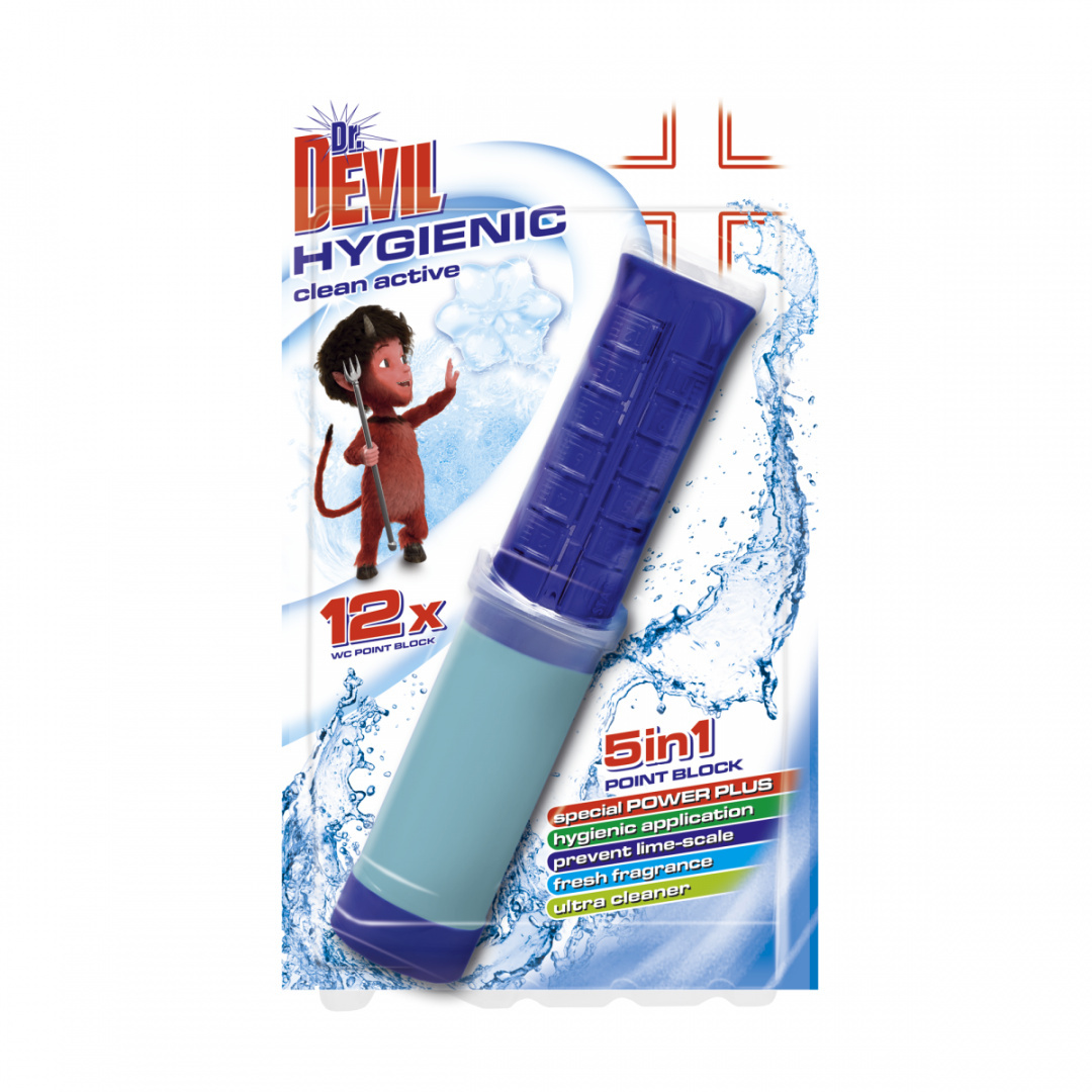 Dr. Devil punktowy WC żel 3w1 Point block HYGIENIC Clean Active Dr. Devil punktowy WC żel 3w1 Point block HYGIENIC Clean Active