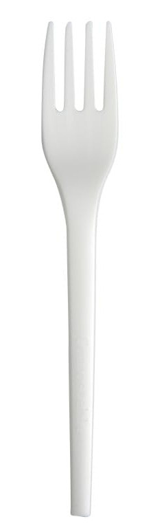 Widelec C-PLA jednorazowy 16,5cm 50szt. ekologiczny, BIODEGRADOWALNY biały / kremowy