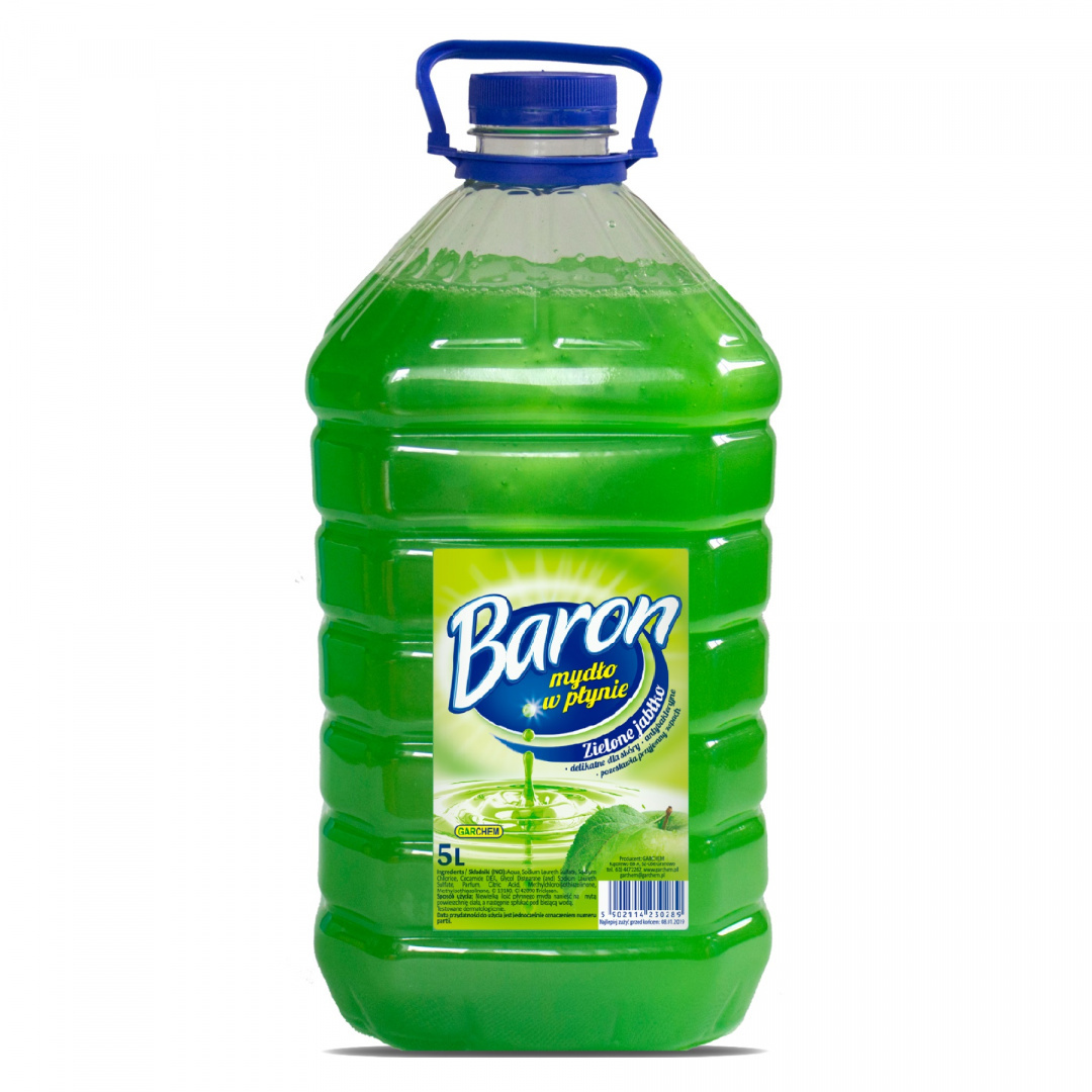 Mydło w płynie antybakteryjne BARON 5L Zielone Jabłko Mydło w płynie antybakteryjne BARON 5L Zielone Jabłko