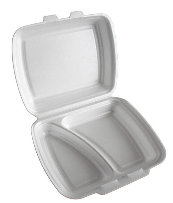 pojemnik lunch box styropianowy 2 dzielny