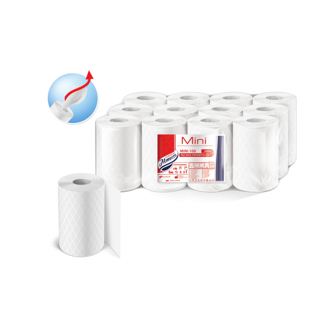 Ręcznik papierowy w roli do centralnego dozowania PuraLine 100 Celuloza Opakowanie 12 rolek Ręcznik papierowy w roli do centralnego dozowania PuraLine 100 Celuloza Opakowanie 12 rolek