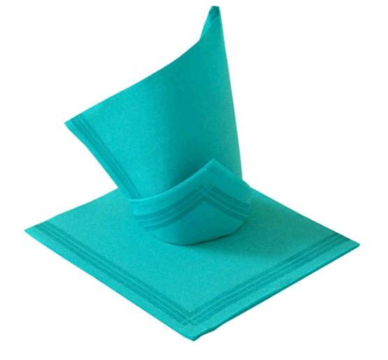 Serwetka restauracyjna 38x38 cm Tendance turkusowa z paskiem Serwetka restauracyjna 38x38 cm Tendance turkusowa z paskiem