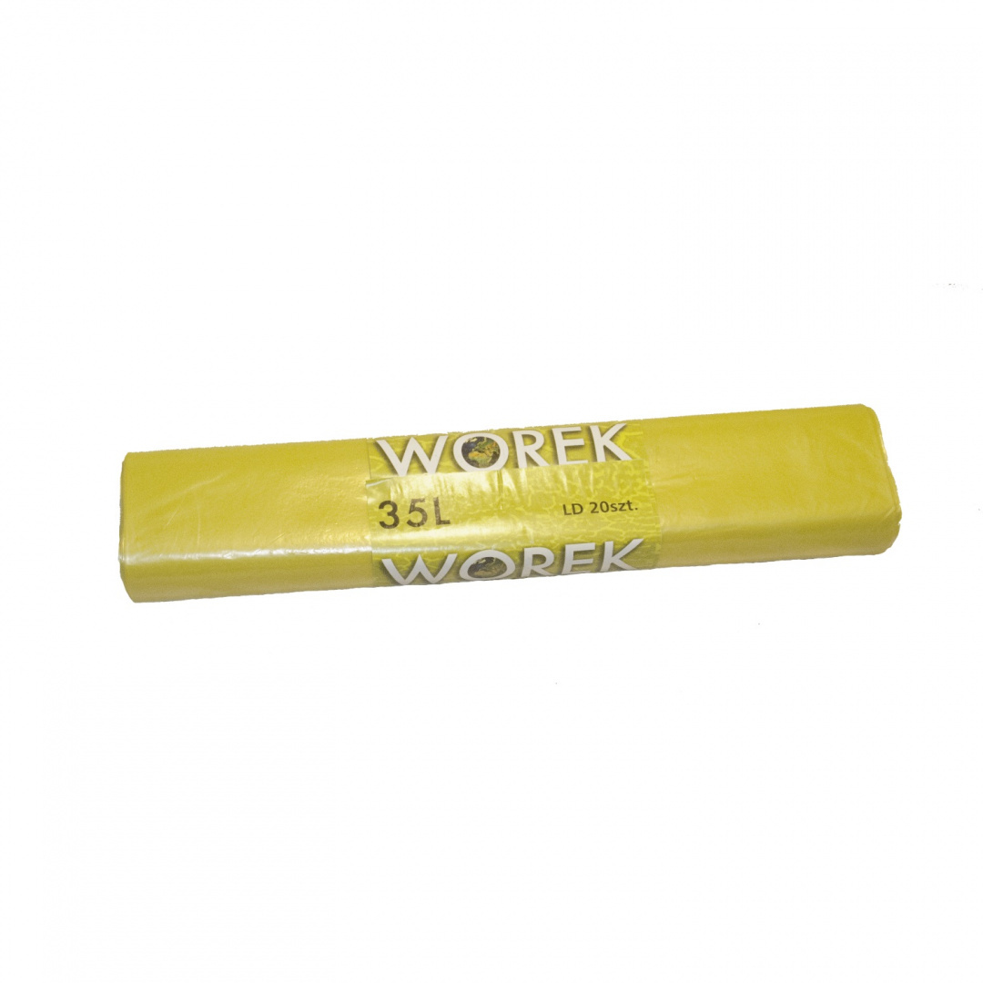 Worki na śmieci 35l Mocne Żółte 20 szt LDPE Worki na śmieci 35l Mocne Żółte 20 szt LDPE