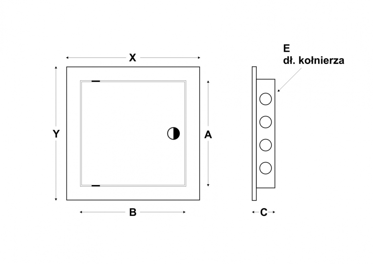 B - 30cm A - 40cm X - 35cm Y - 45cm E - 1,7cm B - 30cm A - 40cm X - 35cm Y - 45cm E - 1,7cm