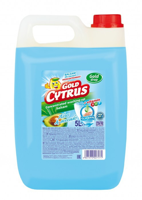 Gold Cytrus Balsam do mycia naczyń 5l Aloes Avocado Gold Cytrus Balsam do mycia naczyń 5l Aloes Avocado