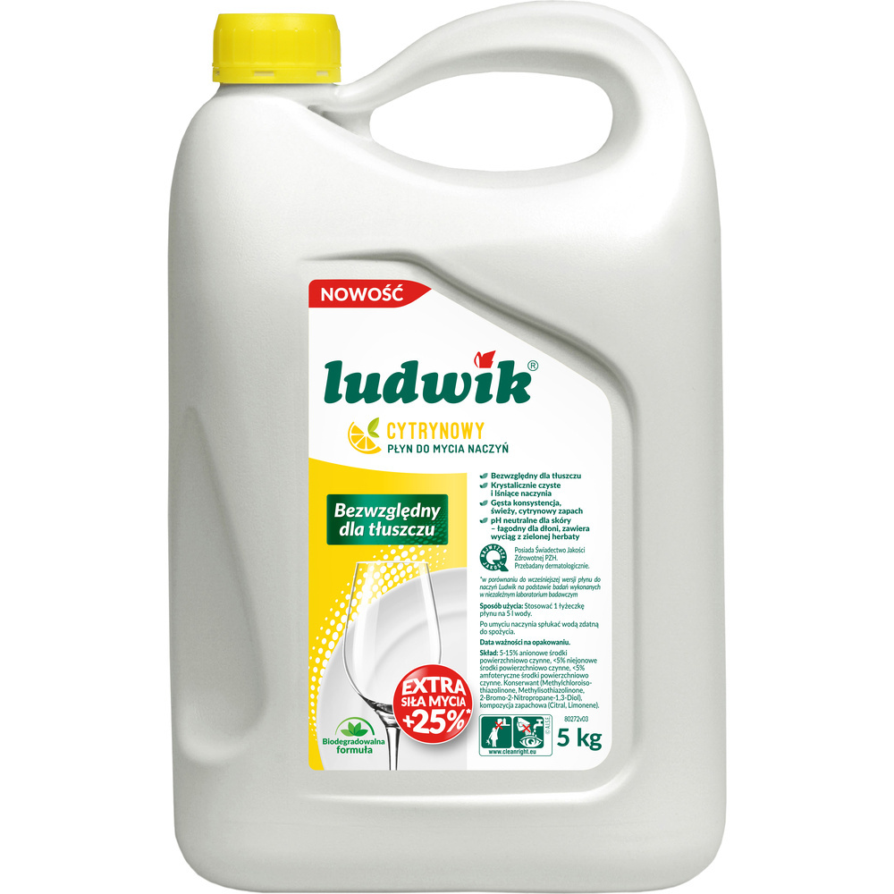 Ludwik Płyn do naczyń 5 l Cytryna Ludwik Płyn do naczyń 5 l Cytryna