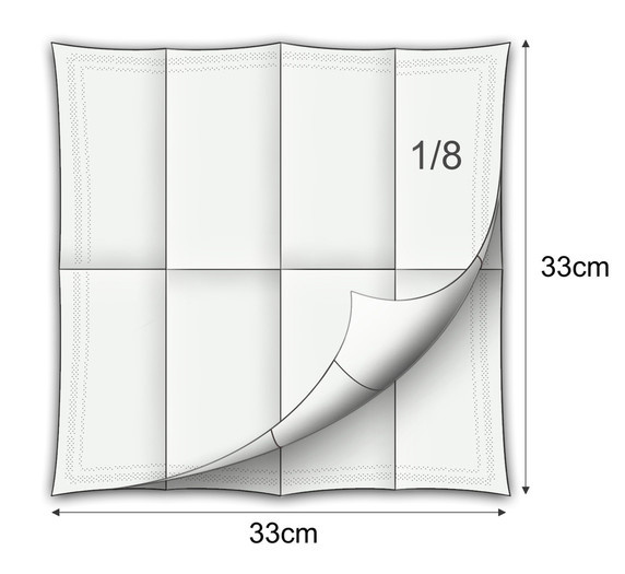 Serwetki Papierowe Białe 3 warstowe 1/8 200 szt 33/33 Serwetki Papierowe Białe 3 warstowe 1/8 200 szt 33/33