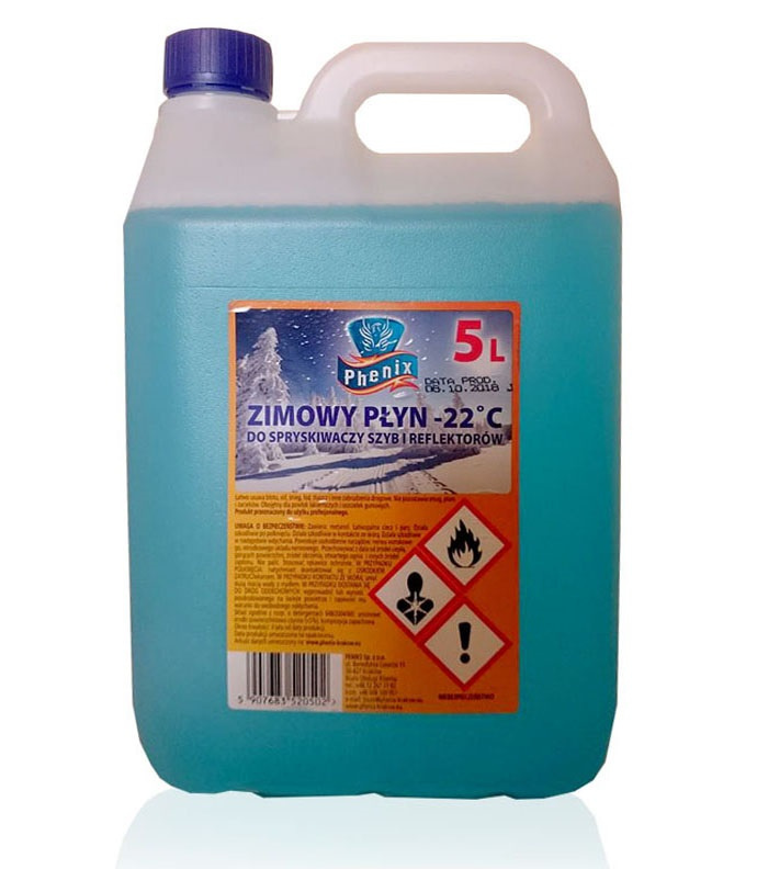 Zimowy płyn do spryskiwaczy PHENIX 5L -22°C Zimowy płyn do spryskiwaczy PHENIX 5L -22°C